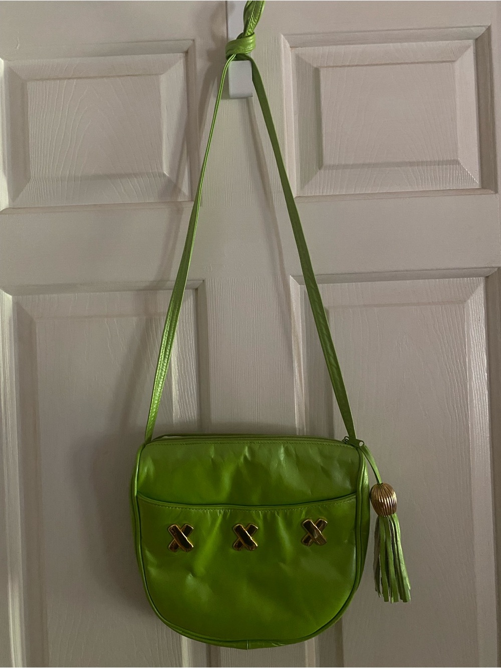Paul Joseph Genuine Leather green Tassel Shoulder Bag